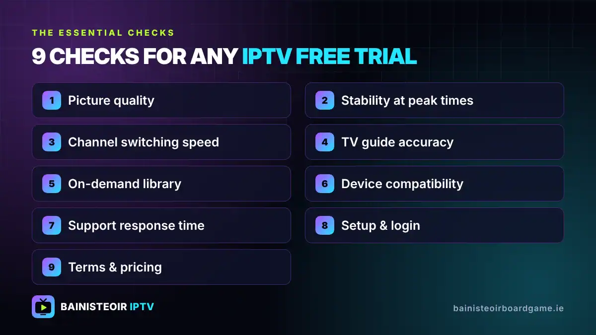 9 essential checks for any IPTV free trial